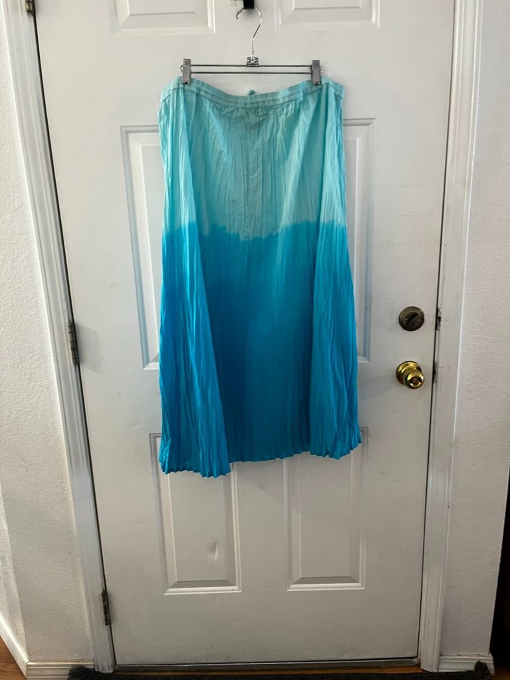 Japna Plus-size 100% Cotton Blue Tie-Dye Bohemian Hippie Festival Skirt Sz 3x